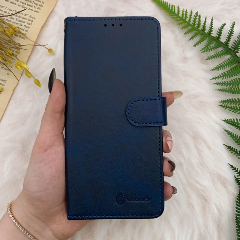کیف گوشی Redmi Note 13 Pro Plus شیائومی چرم مگنتی جاکارتی محافظ لنز دار سرمه ای کد 85908 - Image 2