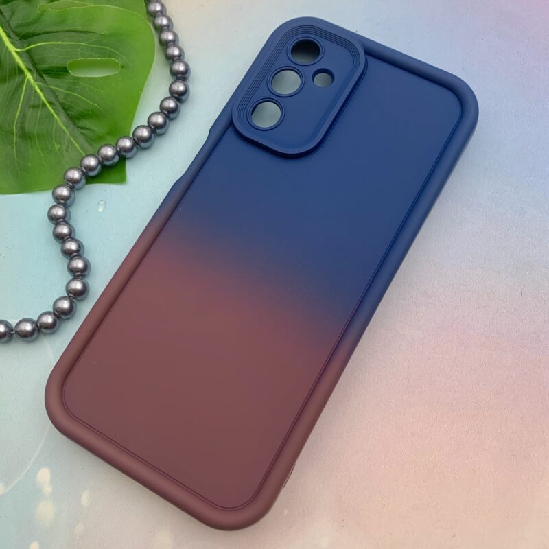 قاب گوشی Galaxy A14 سامسونگ سیلیکونی Solid Case ایربگ دار آبرنگی طیفی محافظ لنزدار سرمه ای زرشکی کد 97150 - Image 2