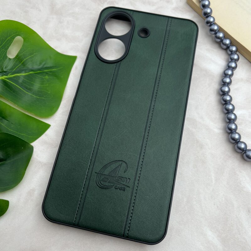 قاب گوشی Redmi 13C / Poco C65 شیائومی چرمی دور سیلیکونی طرح ASN Case محافظ لنز دار سبز کد 98772 - Image 2