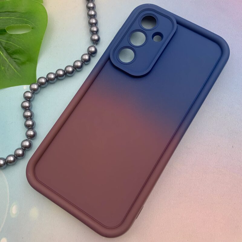 قاب گوشی Galaxy S23 FE سامسونگ سیلیکونی Solid Case ایربگ دار آبرنگی طیفی محافظ لنزدار سرمه ای زرشکی کد 98920 - Image 2