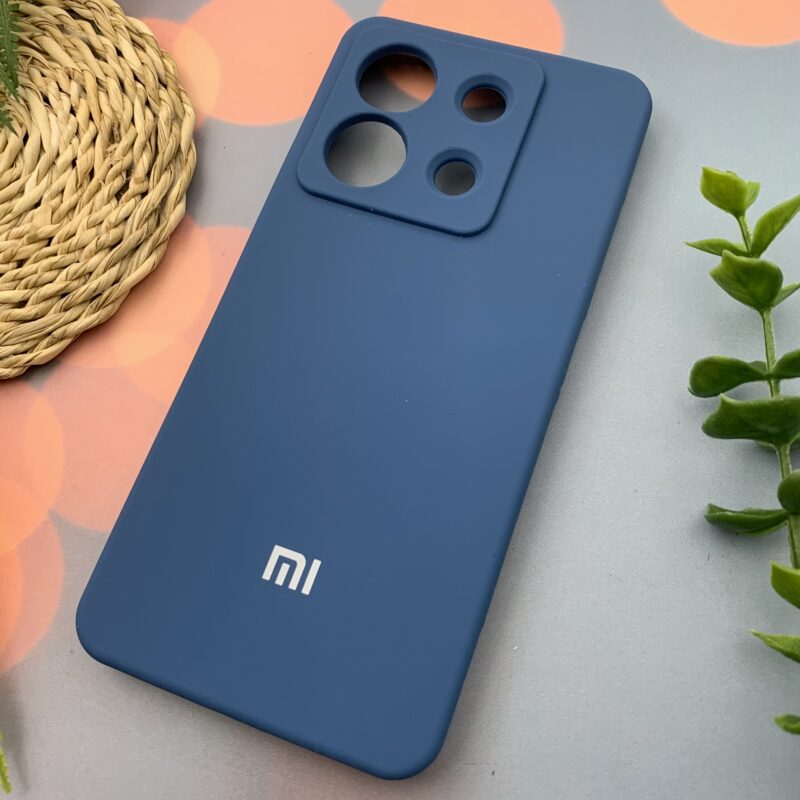قاب گوشی Redmi Note 13 Pro 5G / Poco X6 شیائومی سیلیکونی پاک کنی اورجینال داخل پارچه ای محافظ لنز دار رنگ آبی تیره کد 99976 - Image 2