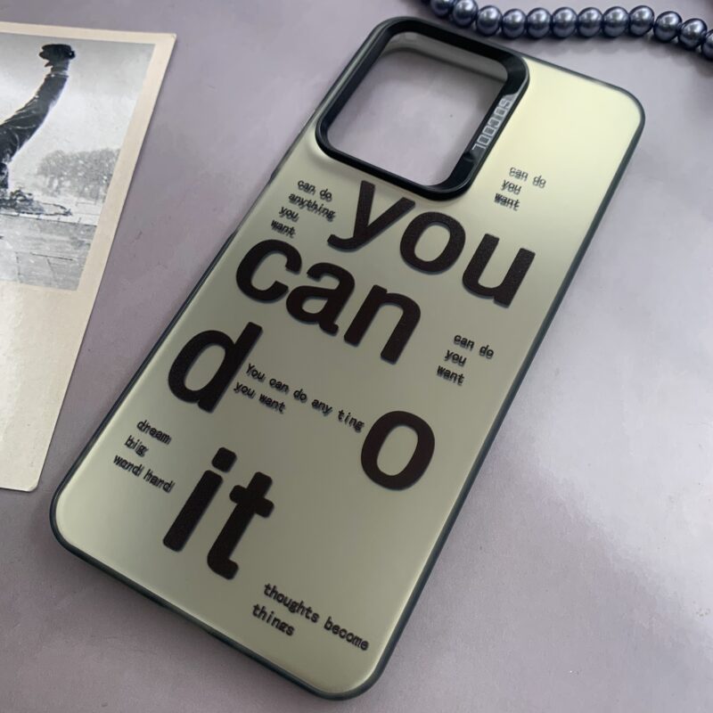 قاب گوشی Redmi 13C / Poco C65 شیائومی SO COOL اورجینال دور سیلیکونی کرومی طرح you can do it کد 10956 - Image 2