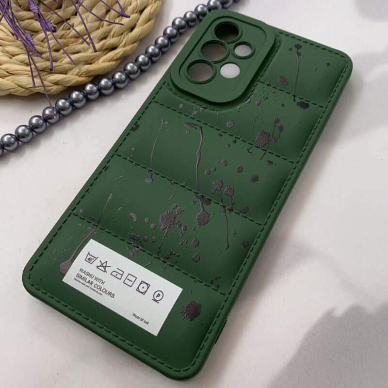 قاب گوشی Galaxy A53 سامسونگ سیلیکونی پافری برجسته محافظ لنز دار طرح رنگی اسپرت سبز کد 13170 - Image 2