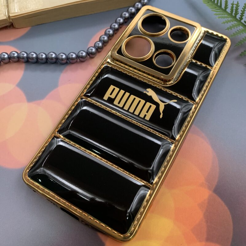 قاب گوشی Redmi Note 13 Pro 4G / Poco M6 Pro 4G شیائومی پافری My Case مشکی طرح دوخت Gold line پوما Puma محافظ لنز دار کد 15025 - Image 2