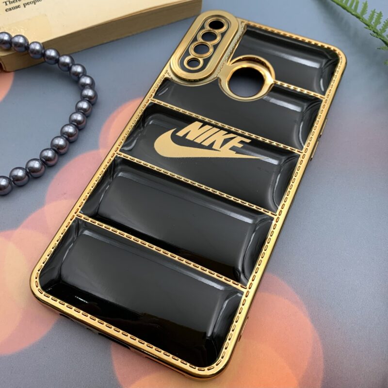 قاب گوشی Galaxy A20S سامسونگ پافری My Case مشکی طرح دوخت Gold line نایک Nike محافظ لنز دار کد 17224 - Image 2