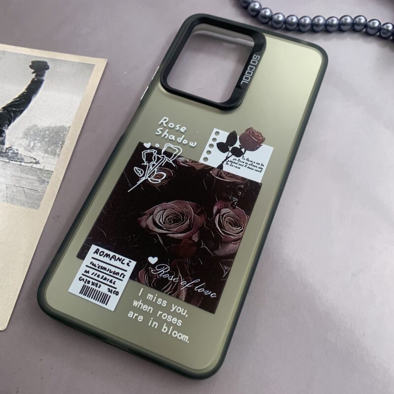 قاب گوشی Redmi Note 12 4G شیائومی SO COOL اورجینال دور سیلیکونی کرومی طرح رز قرمز Rose کد 19602 - Image 2