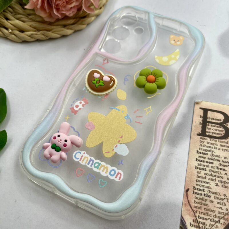 قاب گوشی Galaxy A35 سامسونگ عروسکی برجسته سه بعدی دور سیلیکونی شفاف محافظ لنز دار کد 21877 - Image 2