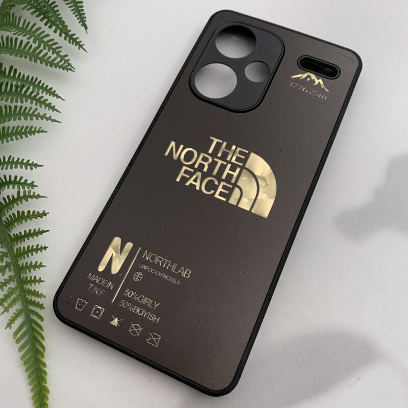 قاب گوشی Redmi Note 13 Pro Plus شیائومی PVD Case لاکچری The North Faceمحافظ لنزدار طلایی مشکی کد 24922 - Image 2