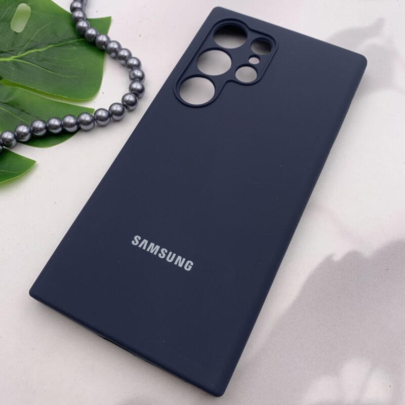 قاب گوشی Galaxy S24 Ultra سامسونگ سیلیکونی پاک کنی اورجینال داخل پارچه ای رنگ سرمه ای کد 26263 - Image 2