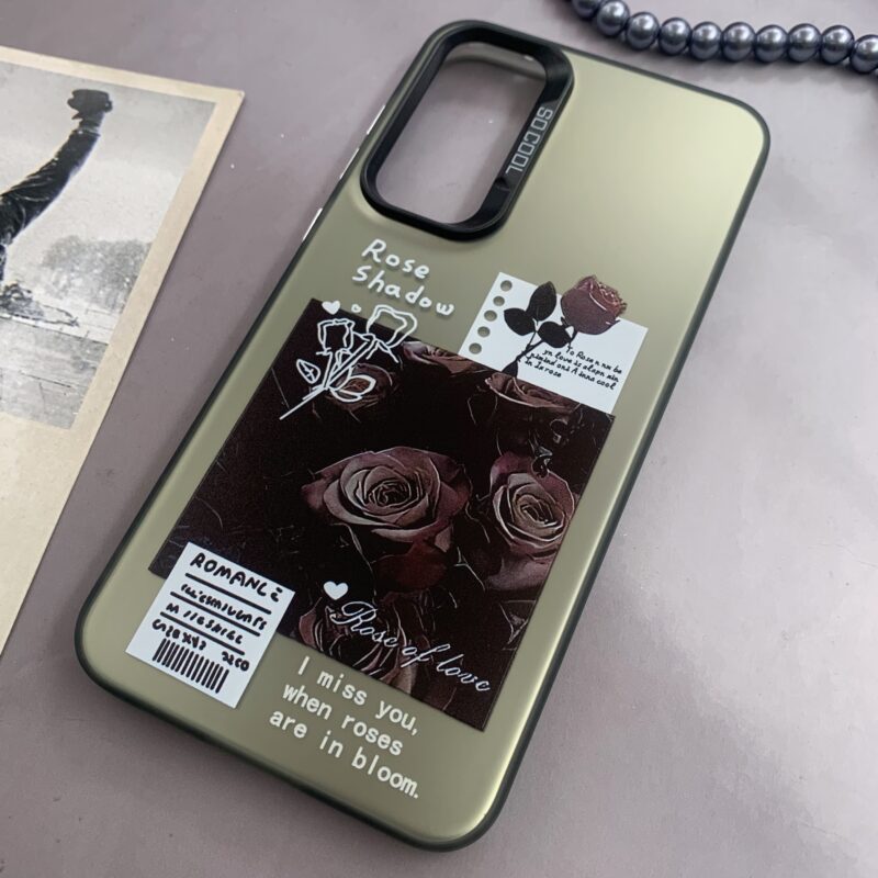 قاب گوشی Galaxy A55 سامسونگ SO COOL اورجینال دور سیلیکونی کرومی طرح رز قرمز Rose کد 36396 - Image 2