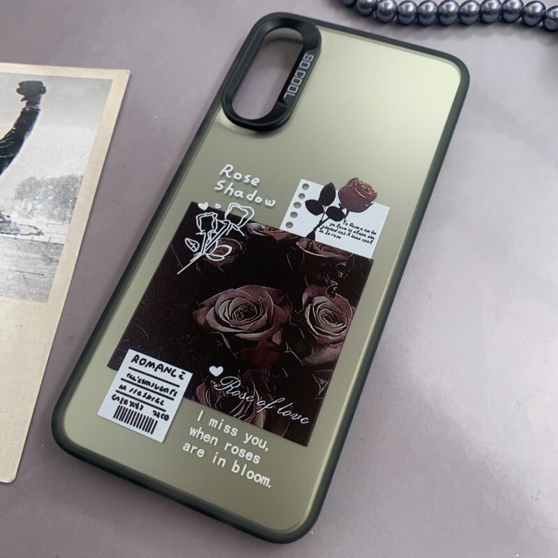 قاب گوشی Galaxy A30S / Galaxy A50S / Galaxy A50 سامسونگ SO COOL اورجینال دور سیلیکونی کرومی طرح رز قرمز Rose کد 46560 - Image 2