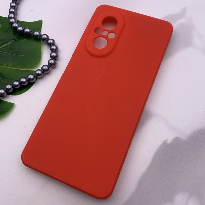 قاب گوشی Huawei Nova 9 SE هوآوی سیلیکونی TPU داخل پارچه ای محافظ لنز دار قرمز کد 50551 - Image 2