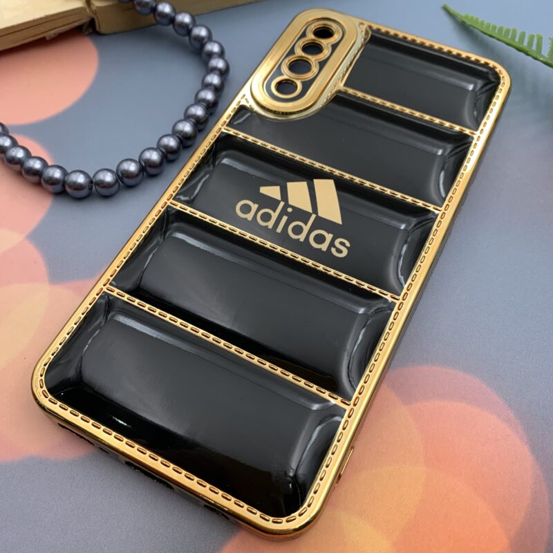 قاب گوشی Galaxy A30S / Galaxy A50S / Galaxy A50 سامسونگ پافری My Case مشکی طرح دوخت Gold line آدیداس Adidas محافظ لنز دار کد 59403 - Image 2