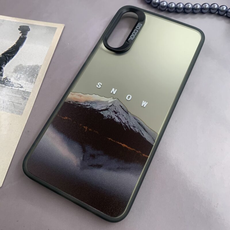 قاب گوشی Galaxy A30S / Galaxy A50S / Galaxy A50 سامسونگ SO COOL اورجینال دور سیلیکونی کرومی طرح کوه Snow کد 71439 - Image 2