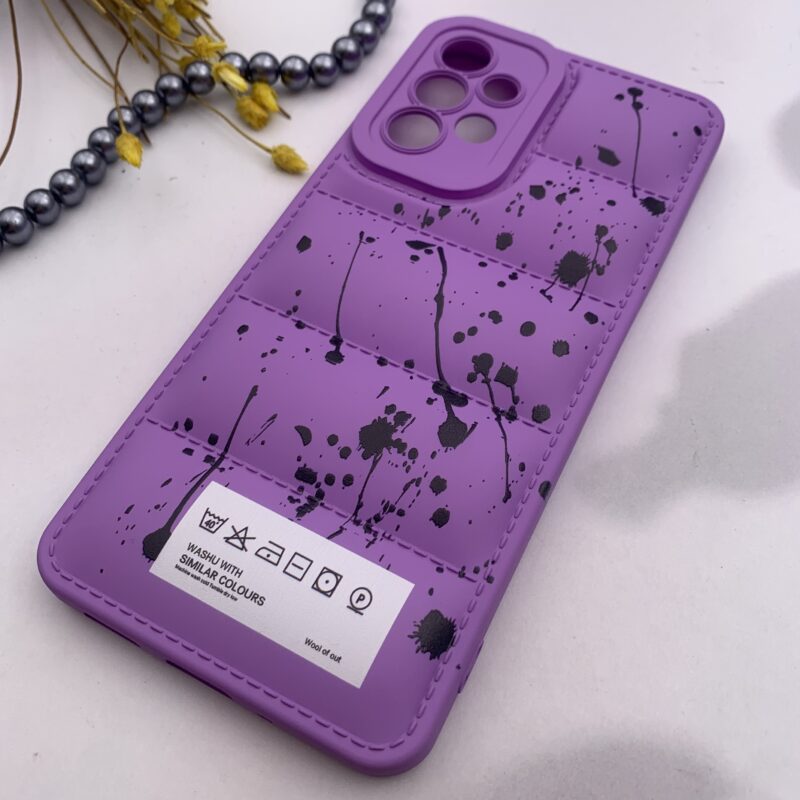 قاب گوشی Galaxy A33 سامسونگ سیلیکونی پافری برجسته محافظ لنز دار طرح رنگی اسپرت بنفش کد 72803 - Image 2