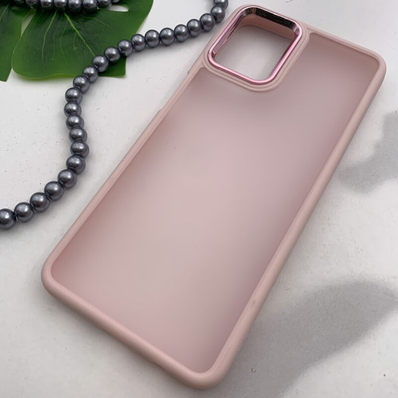قاب گوشی Galaxy A12 / Galaxy M12 سامسونگ پشت مات دور سیلیکونی لنز متال آیرون گلبهی کد 80165 - Image 2