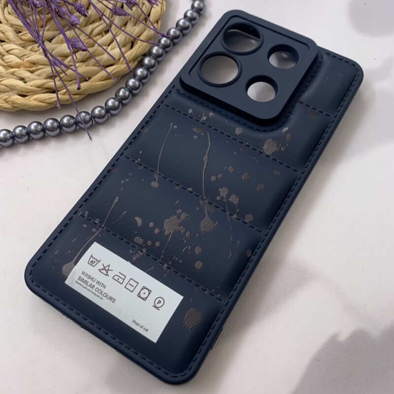 قاب گوشی Redmi Note 13 Pro 5G / Poco X6 شیائومی سیلیکونی پافری برجسته محافظ لنز دار طرح رنگی اسپرت سرمه ای کد 84427 - Image 2
