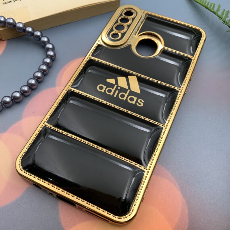 قاب گوشی Galaxy A20S سامسونگ پافری My Case مشکی طرح دوخت Gold line آدیداس Adidas محافظ لنز دار کد 84706 - Image 2