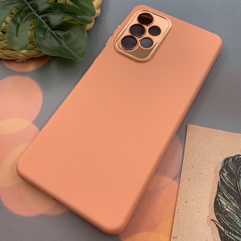 قاب گوشی Galaxy A73 سامسونگ متال کیس لنز کرومی سیلیکونی محافظ لنز دار گلبهی کد 85435 - Image 2