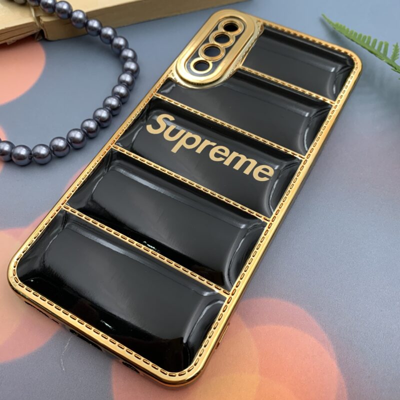 قاب گوشی Galaxy A30S / Galaxy A50S / Galaxy A50 سامسونگ پافری My Case مشکی طرح دوخت Supreme Gold line محافظ لنز دار کد 89781 - Image 2