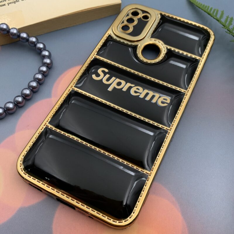 قاب گوشی Galaxy A11 / Galaxy M11 سامسونگ پافری My Case مشکی طرح دوخت Supreme Gold line محافظ لنز دار کد 91637 - Image 2