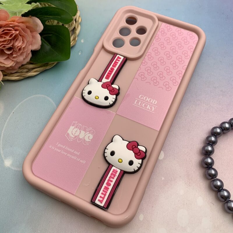 قاب گوشی Galaxy A13 4G سامسونگ سیلیکونی Solid Case اورجینال عروسکی برجسته HELLO KITTY کیتی محافظ لنزدار صورتی کد 91957 - Image 2