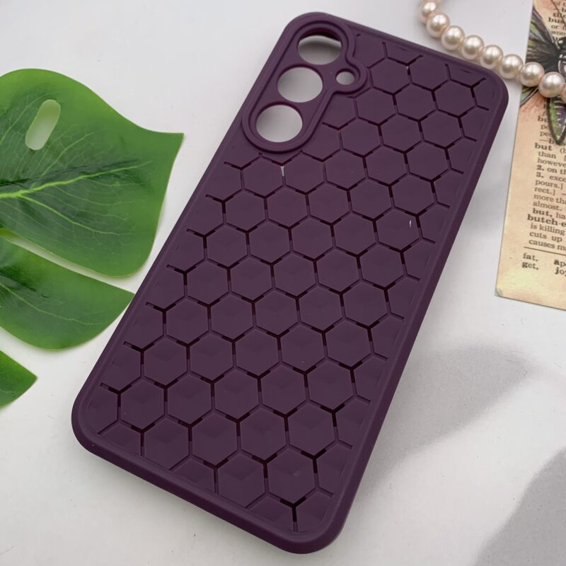 قاب گوشی Galaxy A35 سامسونگ سیلیکونی زنبوری سه بعدی محافظ لنز دار بنفش کد 93859 - Image 2