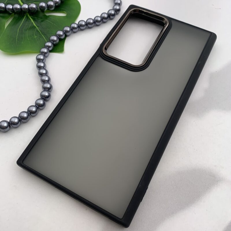 قاب گوشی Galaxy S24 Ultra سامسونگ پشت مات دور سیلیکونی لنز متال آیرون مشکی کد 97193 - Image 2