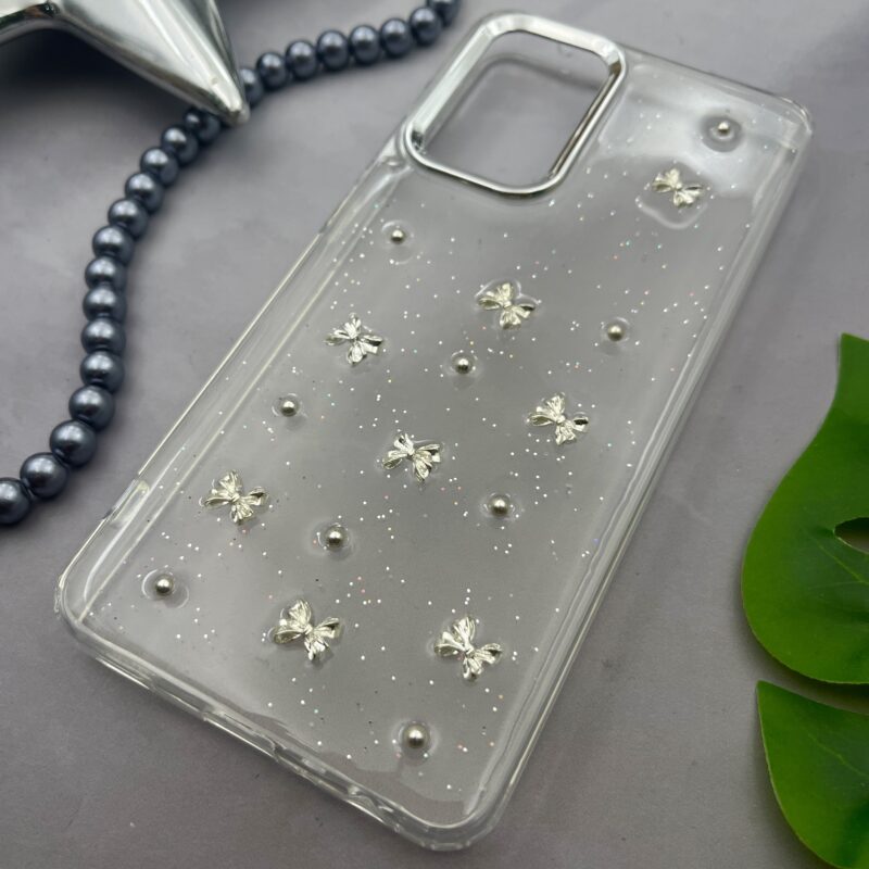قاب گوشی Galaxy A52 / Galaxy A52S سامسونگ رزینی لنز متال طرح مرواریدی پاپیون برجسته کد 19236 - Image 2