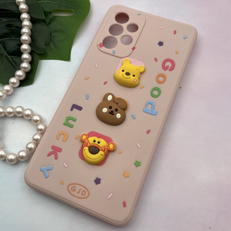 قاب گوشی Galaxy A73 سامسونگ سیلیکونی TPU عروسکی برجسته Good Luck محافظ لنز دار گلبهی کد 22802 - Image 2