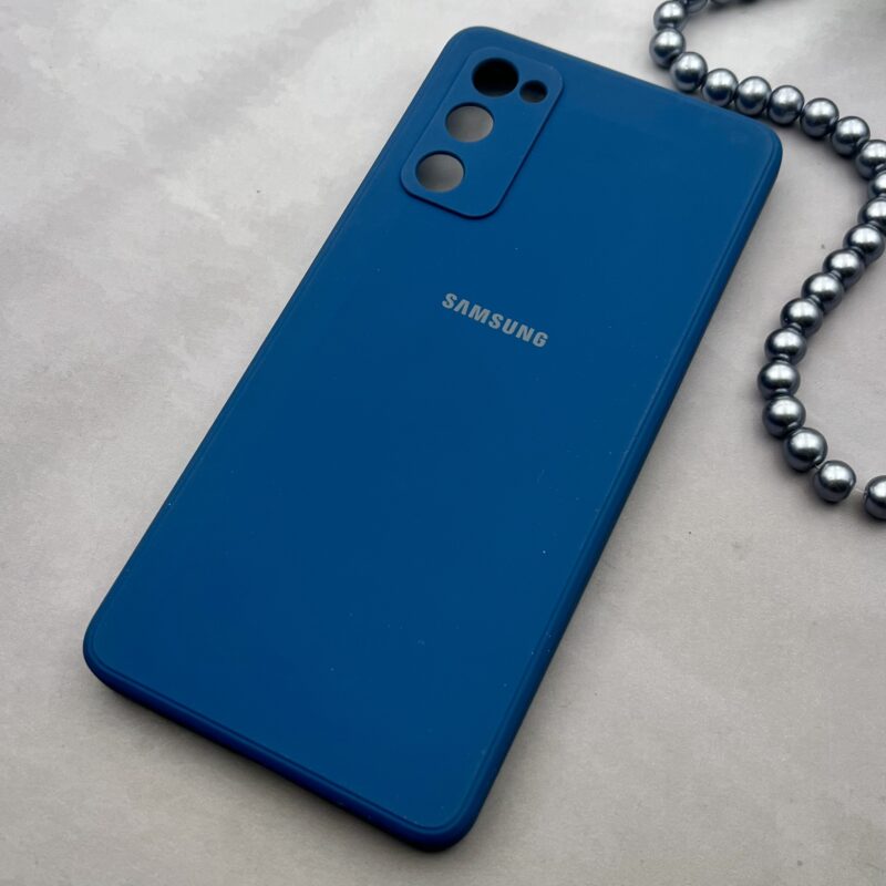 قاب گوشی Galaxy S20 FE سامسونگ سیلیکونی های کپی طرح ساده آبی تیره محافظ لنز دار کد 24283 - Image 2