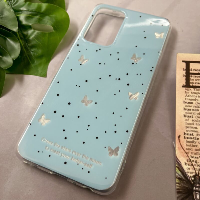 قاب گوشی Galaxy A52 / Galaxy A52S سامسونگ ماربل اورجینال ایربگ دار طرح پروانه آبی آسمانی کد 24662 - Image 2
