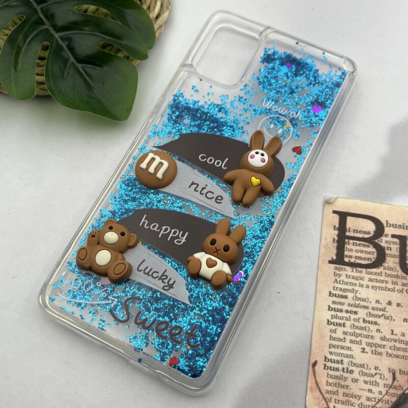 قاب گوشی Galaxy A51 سامسونگ آکواریومی شفاف اکلیلی عروسکی برجسته تدی کد 27803 - Image 2