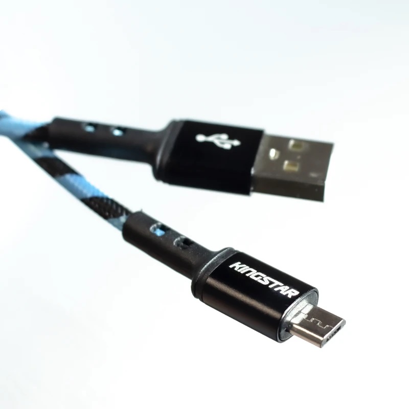 کابل شارژ اندروید Micro کینگ استار KingStar اورجینال مدل K120-A مشکی آبی 110cm کد 27975 - Image 3