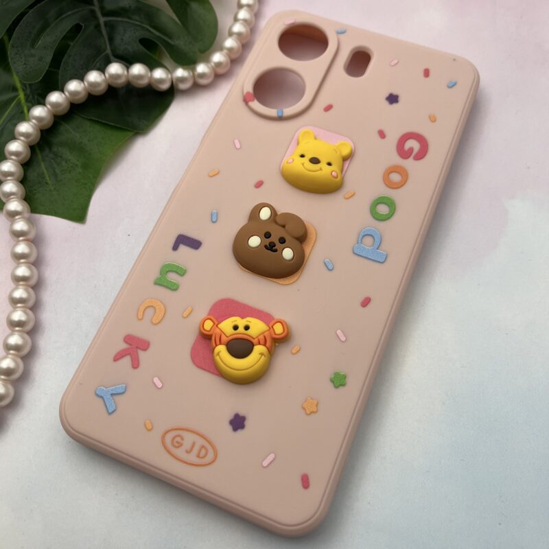 قاب گوشی Redmi 13C / Poco C65 شیائومی سیلیکونی TPU عروسکی برجسته Good Luck محافظ لنز دار گلبهی کد 47843 - Image 2
