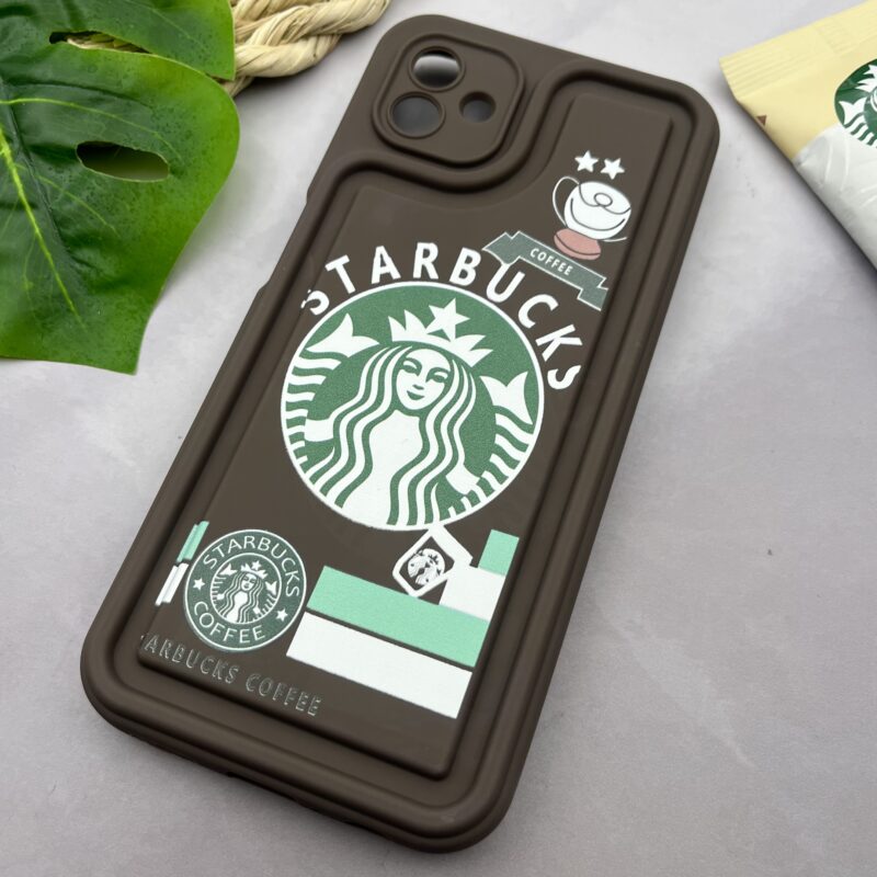 قاب گوشی Galaxy A04 / Galaxy M13 5G سامسونگ Solid Case سیلیکونی برجسته طرح استارباکس محافظ لنز دار قهوه ای کد 48025 - Image 2