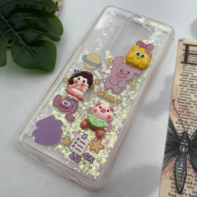 قاب گوشی Redmi Note 8 Pro شیائومی آکواریومی شفاف اکلیلی عروسکی برجسته باب اسفنجی کد 49624 - Image 2
