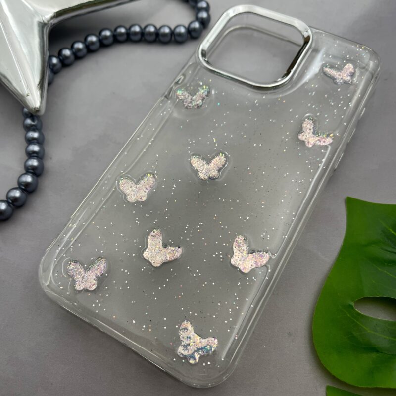 قاب گوشی iPhone 15 Pro Max آیفون رزینی لنز متال طرح اکلیلی پروانه برجسته کد 58243 - Image 2