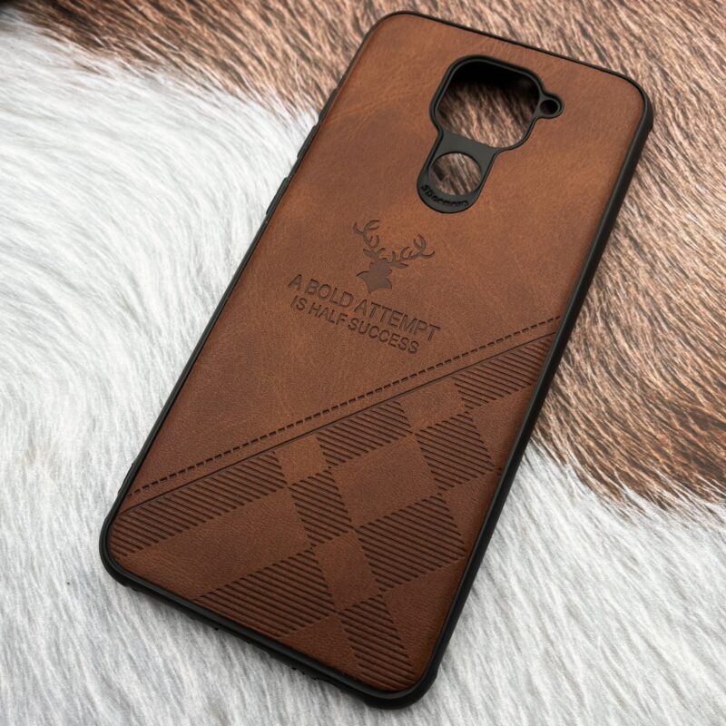 قاب گوشی Redmi Note 9 / Redmi 10X شیائومی چرمی ژله ای طرح گوزنی DEER ایربگ دار قهوه ای کد 66258 - Image 2