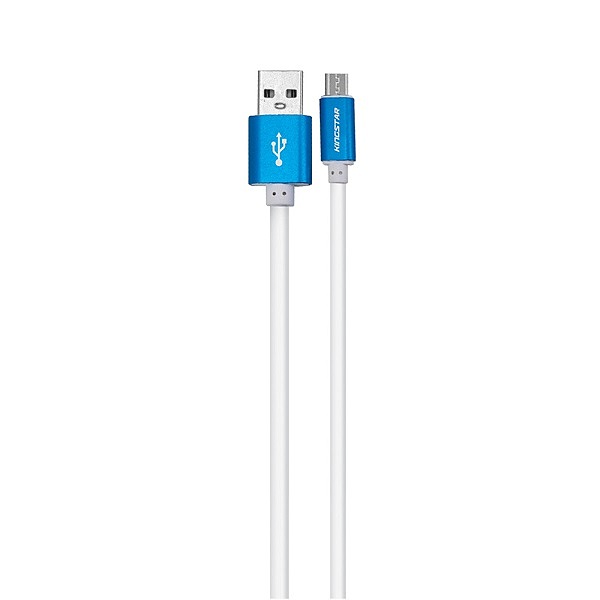 کابل شارژ اندروید Micro کینگ استار KingStar اورجینال مدل K66-A سفید آبی 120cm کد 68841 - Image 2