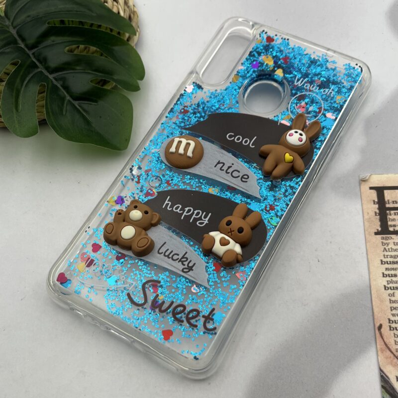 قاب گوشی Galaxy A20S سامسونگ آکواریومی شفاف اکلیلی عروسکی برجسته تدی کد 70697 - Image 2