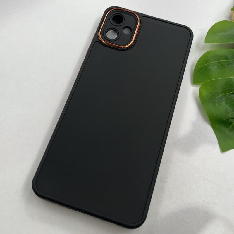 قاب گوشی Galaxy A05 سامسونگ سیلیکونی Copper لنز متال طرح ساده مشکی محافظ لنز دار کد 72167 - Image 2