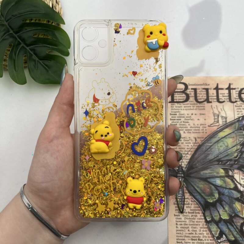 قاب گوشی Galaxy A05 سامسونگ آکواریومی شفاف اکلیلی عروسکی برجسته پو محافظ لنز دار کد 72376