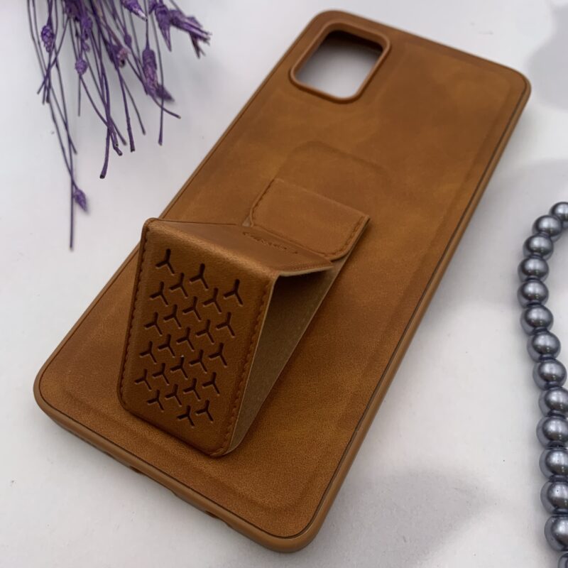 قاب گوشی Galaxy A51 سامسونگ چرمی دوخت دار کلاسیک اورجینال NILLKIN استند شو عسلی کد 73795 - Image 2