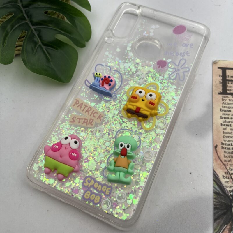 قاب گوشی Galaxy A10S سامسونگ آکواریومی شفاف اکلیلی عروسکی برجسته باب اسفنجی کد 83183 - Image 2