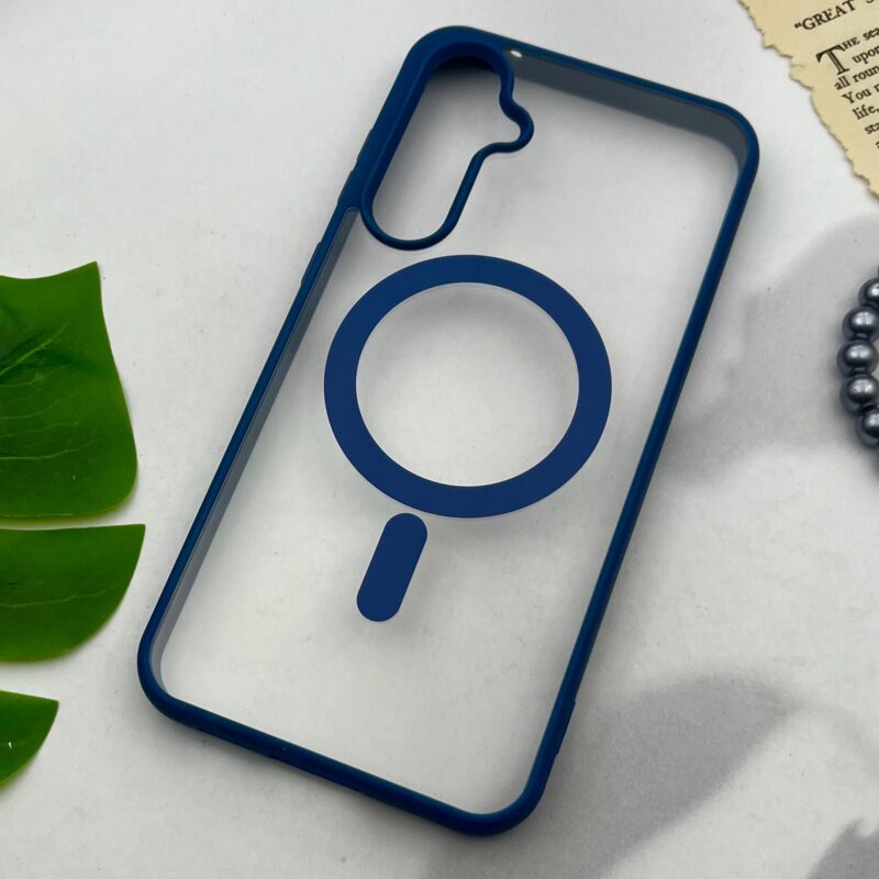 قاب گوشی Galaxy S23 FE سامسونگ Magsafe مگ سیف دار اورجینال Clear Case شفاف لاکچری سرمه ای کد 85154 - Image 2