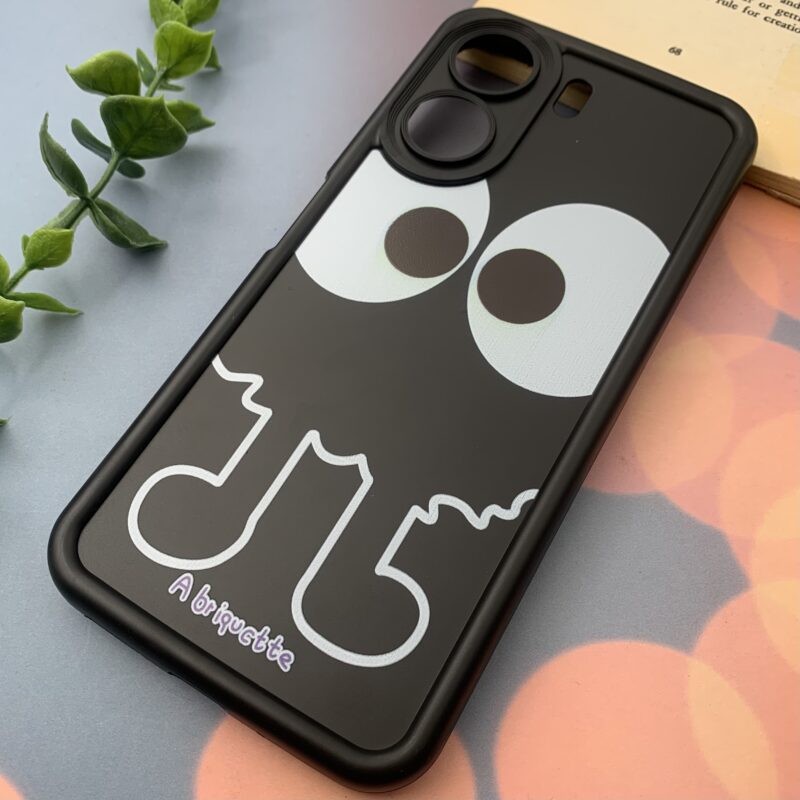 قاب گوشی Redmi 13C / Poco C65 شیائومی سیلیکونی Solid Case اورجینال عروسکی برجسته هپل محافظ لنزدار مشکی کد 86890 - Image 2