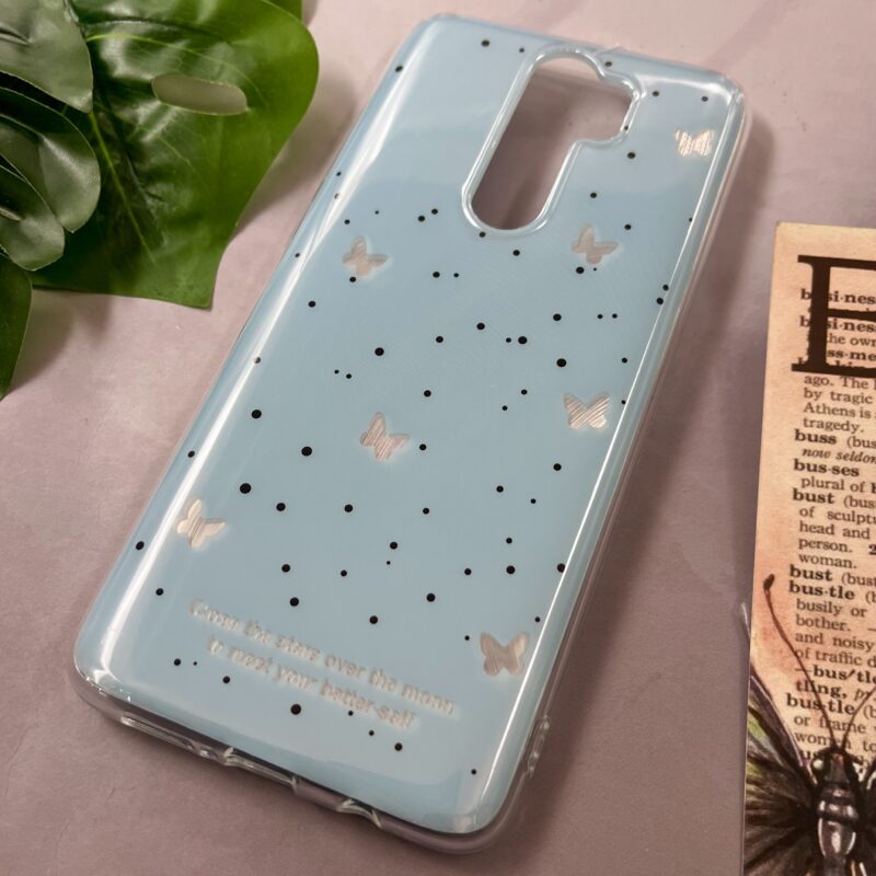 قاب گوشی Redmi Note 8 Pro شیائومی ماربل اورجینال ایربگ دار طرح پروانه آبی آسمانی کد 91615 - Image 2