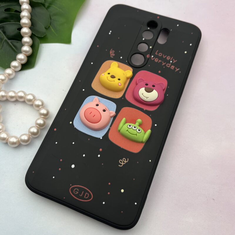 قاب گوشی Redmi Note 8 Pro شیائومی سیلیکونی TPU عروسکی برجسته Good Luck محافظ لنز دار مشکی کد 92925 - Image 2