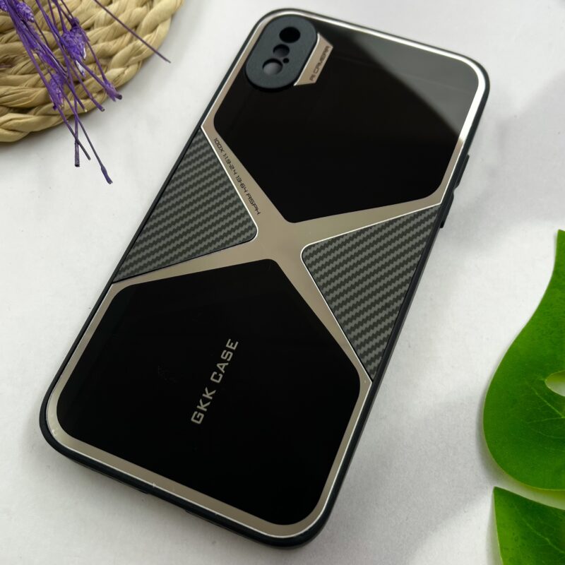 قاب گوشی iPhone X / iPhone XS آیفون GKK Case اورجینال آینه ای عنکبوتی PVD کربن محافظ لنز دار طوسی کد 93185 - Image 2